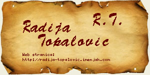 Radija Topalović vizit kartica